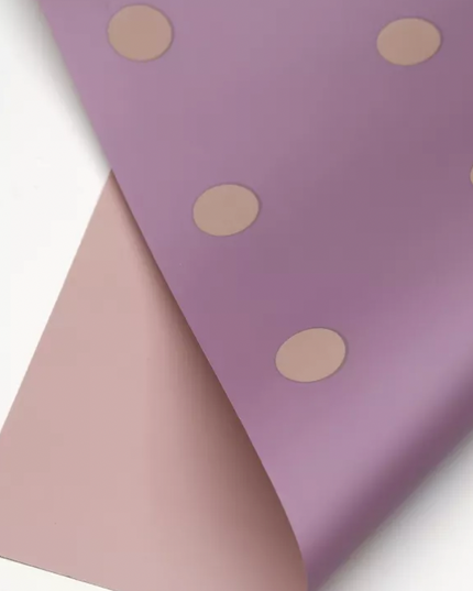 Ambalaj waterproof 60x60cm fond mov buline crem