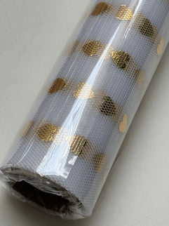 Ambalaj textil rola inimioare aurii - alb