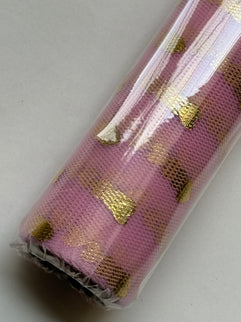 Ambalaj textil rola inimioare aurii - roz mediu