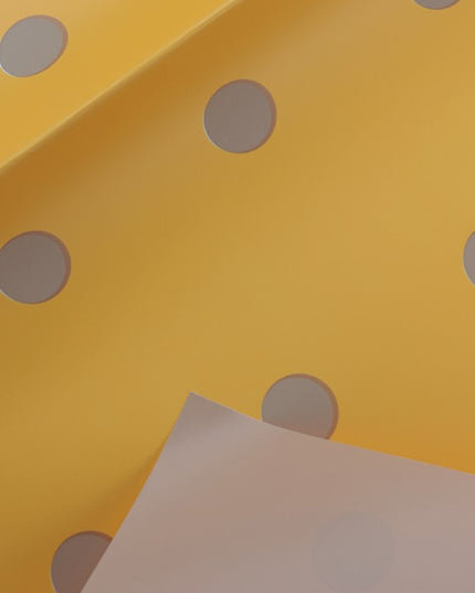 Ambalaj waterproof 60x60cm fond portocaliu buline auriii