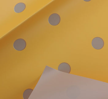 Ambalaj waterproof 60x60cm fond portocaliu buline auriii