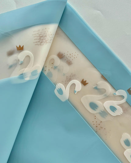 Ambalaj waterproof albastru lebede