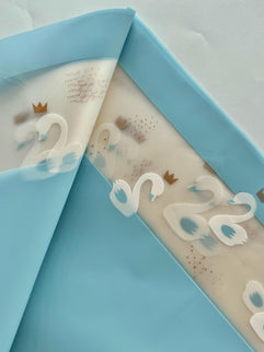 Ambalaj waterproof albastru lebede