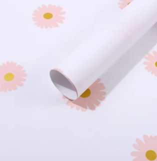 Ambalaj waterproof daisy alb flori peach