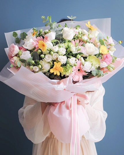 Ambalaj buchet flori waterproof 60x60cm mesaj roz