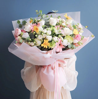 Ambalaj buchet flori waterproof 60x60cm mesaj roz