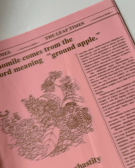 Ambalaj buchet flori waterproof 60x60cm herbal roz deschis