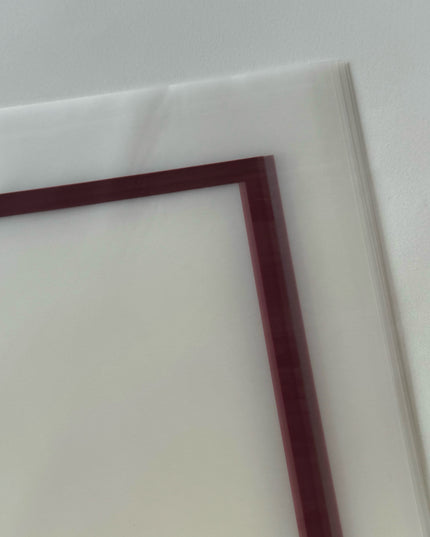 Ambalaj buchet flori waterproof 60x60cm semitransparent margine bordo