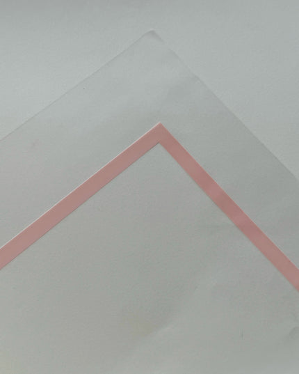 Ambalaj buchet flori waterproof 60x60cm semitransparent margine roz