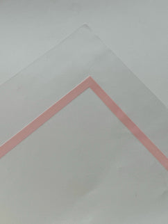 Ambalaj buchet flori waterproof 60x60cm semitransparent margine roz