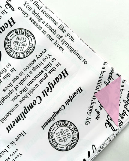 Ambalaj waterproof 60x60cm ziar stampila duo roz