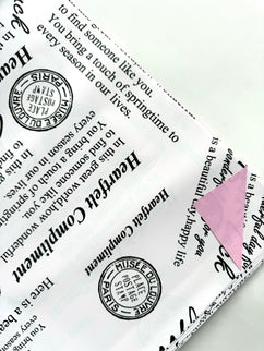 Ambalaj waterproof 60x60cm ziar stampila duo roz