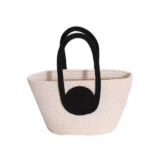 Cos flowers AMELIA alb maner negru