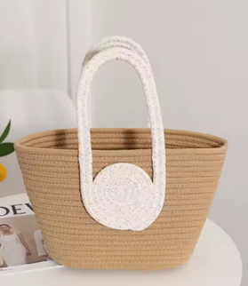 Cos flowers AMELIA maro maner alb