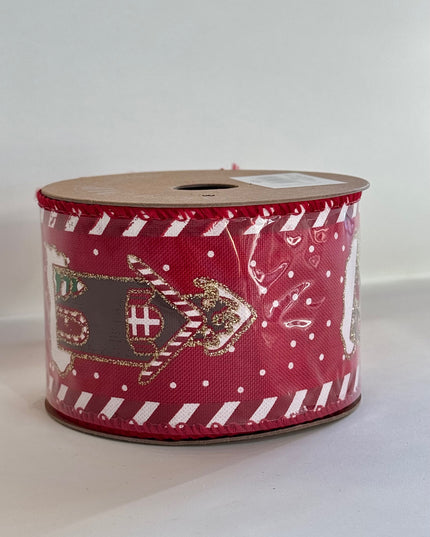 Panglica textil 63mmx10m rosie casuta