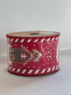 Panglica textil 63mmx10m rosie casuta