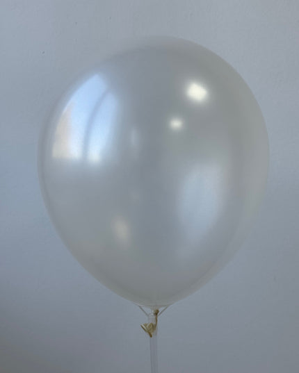Baloane latex alb metalizat 30cm S/100