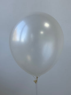 Baloane latex alb metalizat 30cm S/100