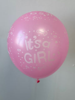 Baloane latex roz "it.s a girl" 30cm S/100