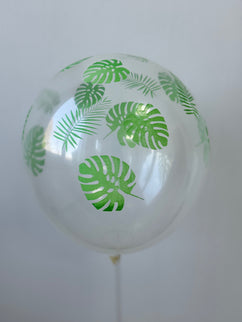 Baloane latex transparente monstera 30cm S/100