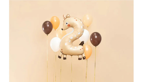 Balon cifra 2 caprioara din folie 65x102cm