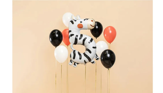 Balon cifra 5 zebra din folie 68x98cm