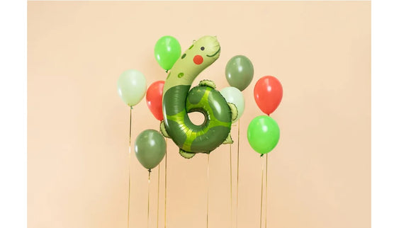 Balon cifra 6 testoasa din folie 75x96cm