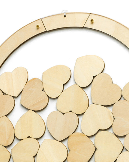 Carte de oaspeti din lemn - inima