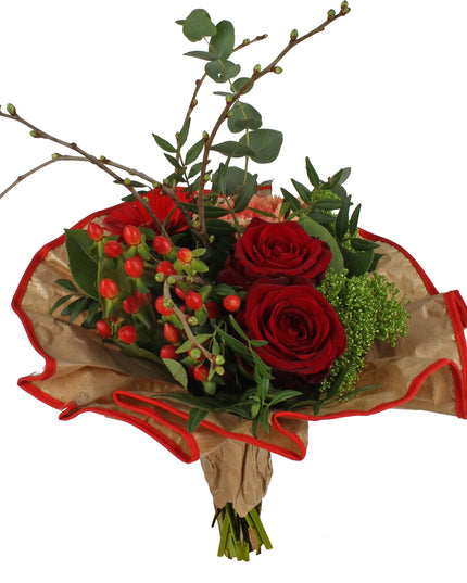 Suport buchet Ø32cm contur rosu