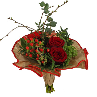 Suport buchet Ø32cm contur rosu