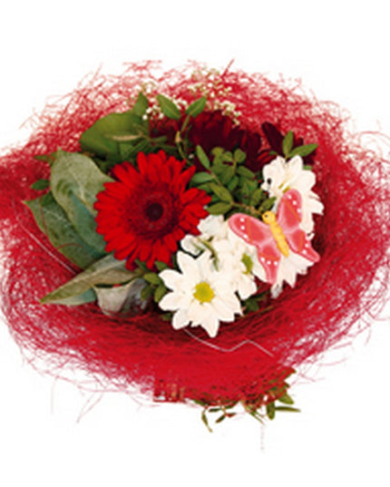 Suport buchet Ø20cm sisal rosu S/10