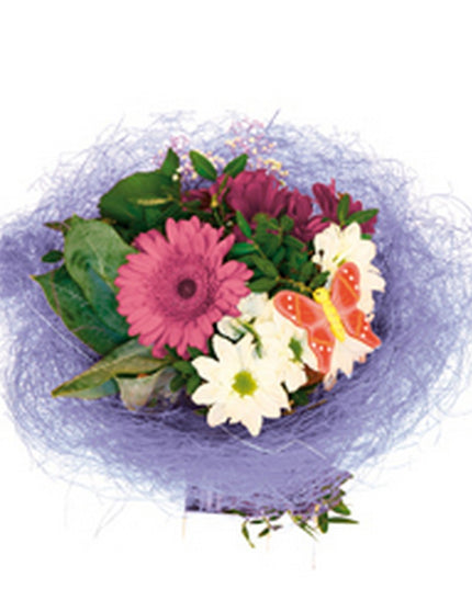 Suport buchet Ø30cm sisal mov S/10