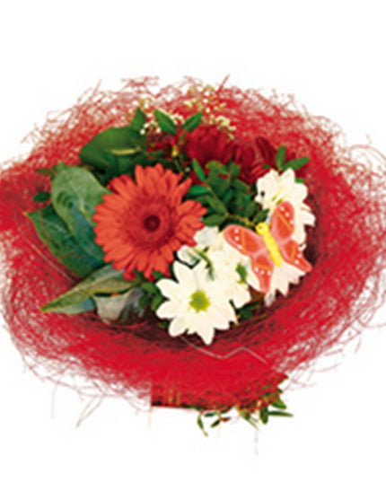 Suport buchet Ø30cm sisal rosu S/10