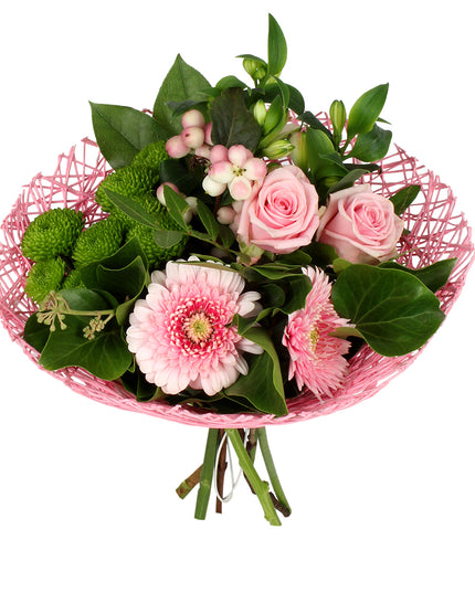 Suport buchet sisal Ø20cm roz S/10