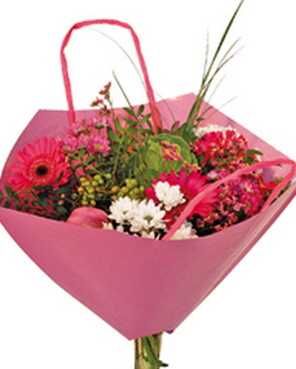 PLASA PENTRU BUCHET DE FLORI ROZ 35x35cm