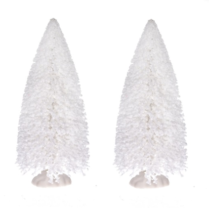 Decor brad 14cm S/2 alb zapada