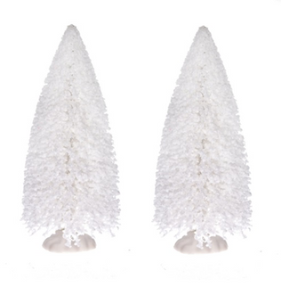 Decor brad 14cm S/2 alb zapada