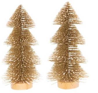 Decor brad 15cm S/2 auriu