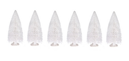 Decor brad 10cm S/6 alb