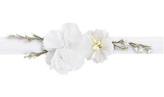 Bratara flori artificiale alb