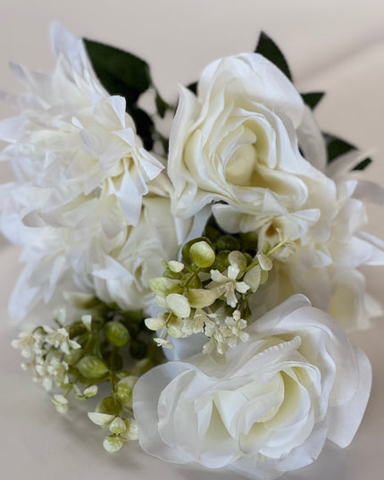 Buchet flori artificiale (9 fire) alb