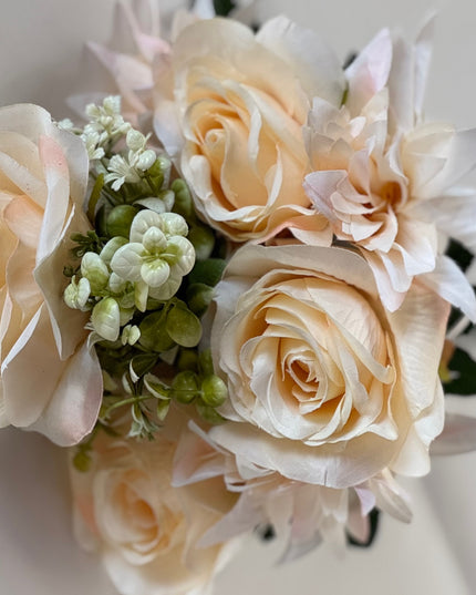 Buchet flori artificiale (9 fire) peach