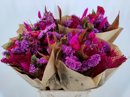 Buchet flori uscate fucsia
