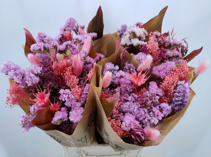 Buchet flori uscate roz