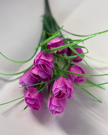 Buchet artificial lalele (12 flori) fuchsia