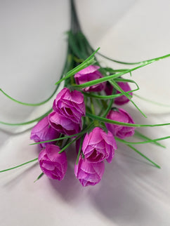 Buchet artificial lalele (12 flori) fuchsia