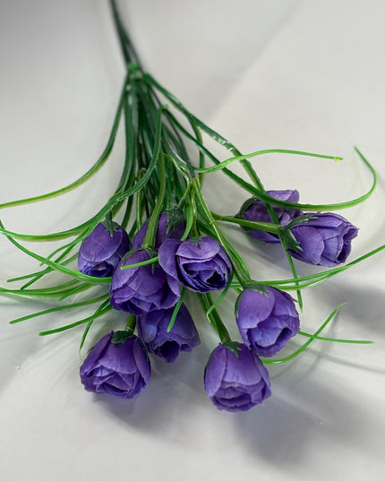 Buchet artificial lalele (12 flori) indigo