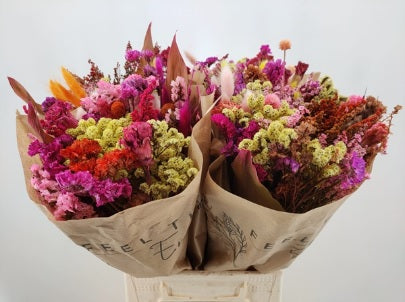 Buchet flori uscate neon mix