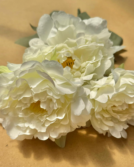 Bujori artificiali Duchesse (5 flori) crem