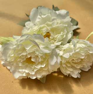 Bujori artificiali Duchesse (5 flori) crem